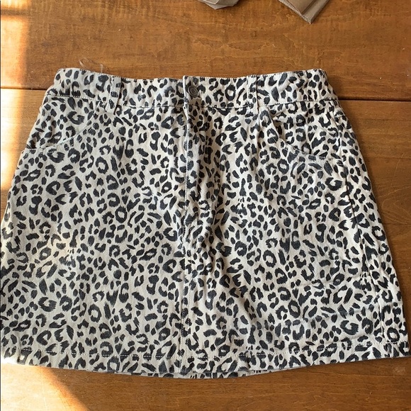 animal print jean skirt